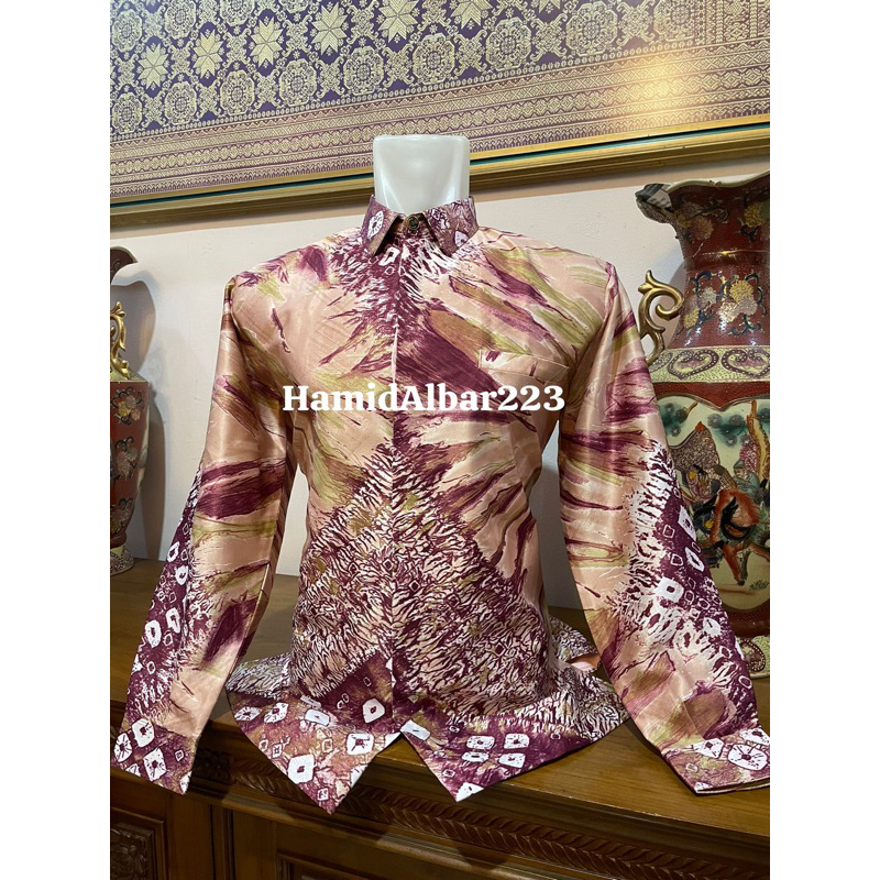 kemeja pria lengan panjang  jumputan