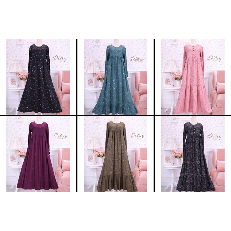 Ditsy Agustus ~ DAISHA PINE M ~ DAISHA DUSTY PINK M ~ NOLWEN PITCH XS ~ VEIYA WINE S ~ NELETA SEAWEE