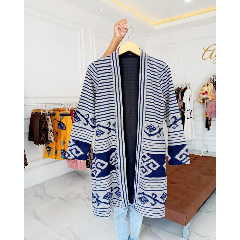 Outer tenun wanita atasan wanita baju tenun fashion wanita blazer tenun baju murah blazer jumbo