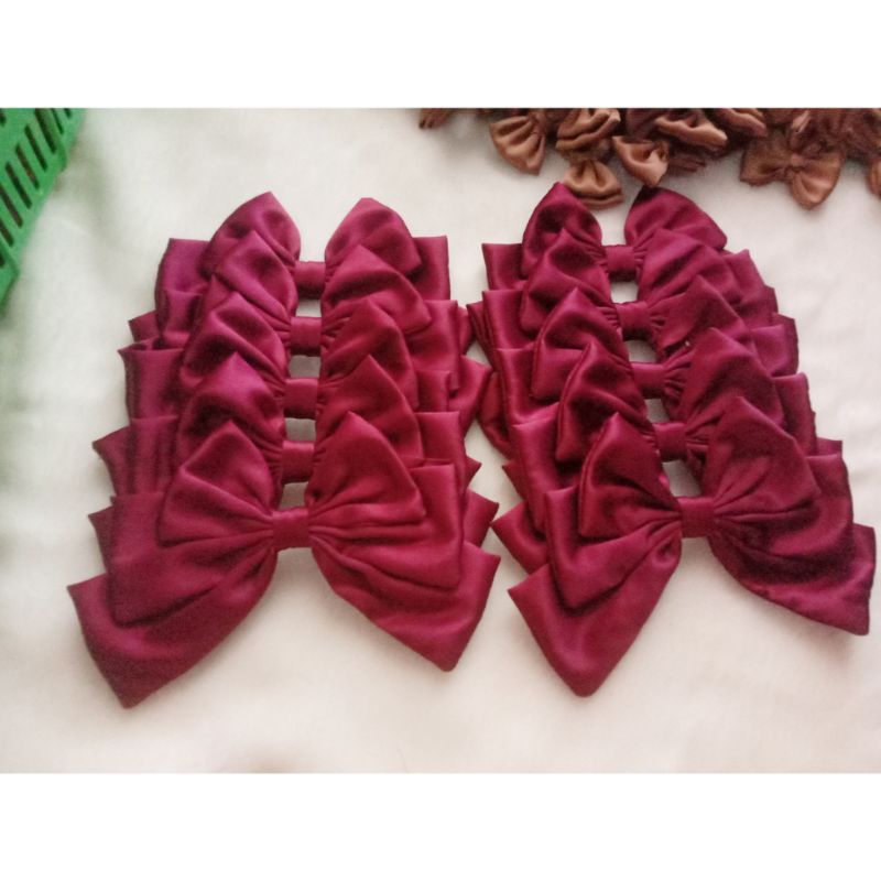 

cod❤Aplikasi pita triple maron/kain satin