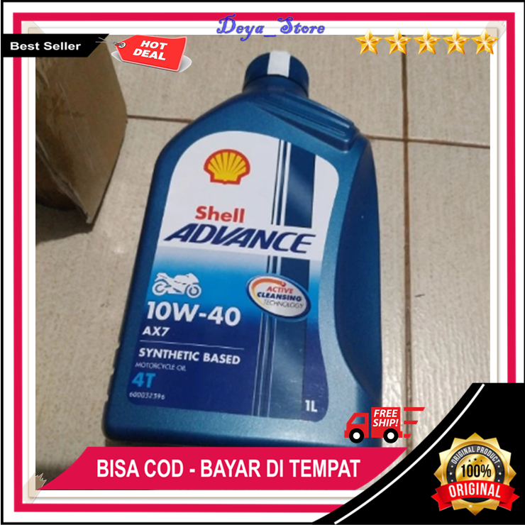 OLI SHELL ADVANCE 10W-40 1L COCOK UNTUK MOTOR SPORT 4 TAK  OLI SHELL ADVANCE MOTOE SPORT ORIGINAL 10