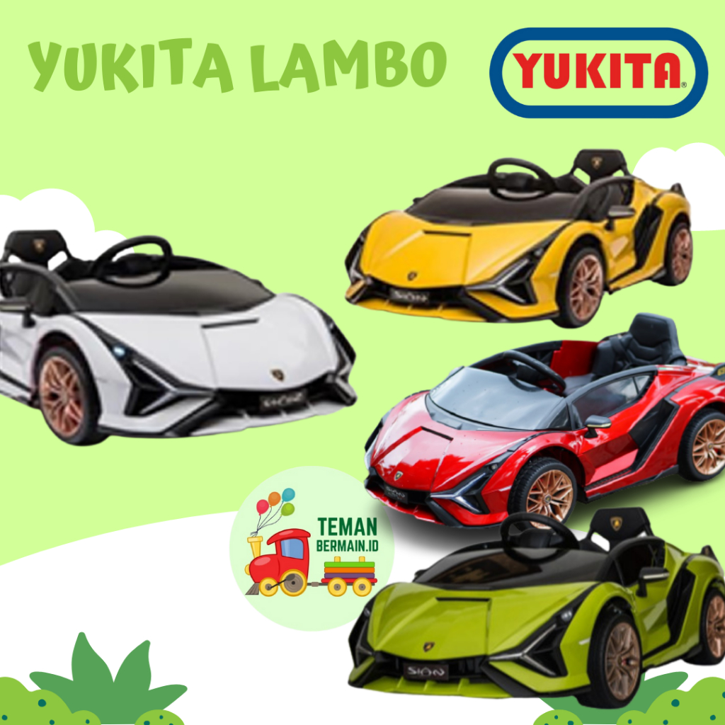 Mobil-mobilan Aki Anak Yukita Lamborghini Sian (PAINT)