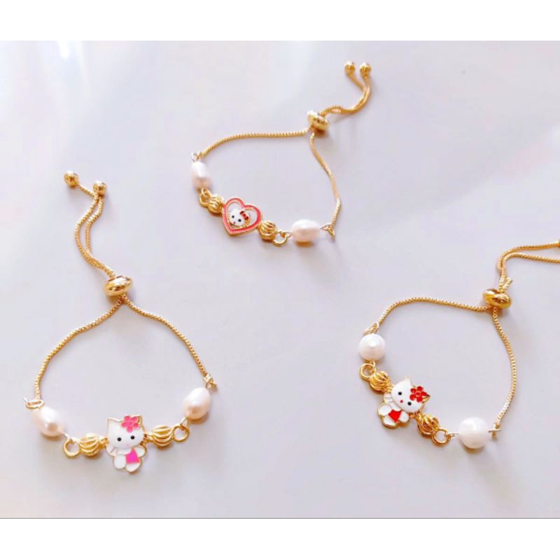 Gelang Serut Anak Mutiara Air Tawar Lapis Emas