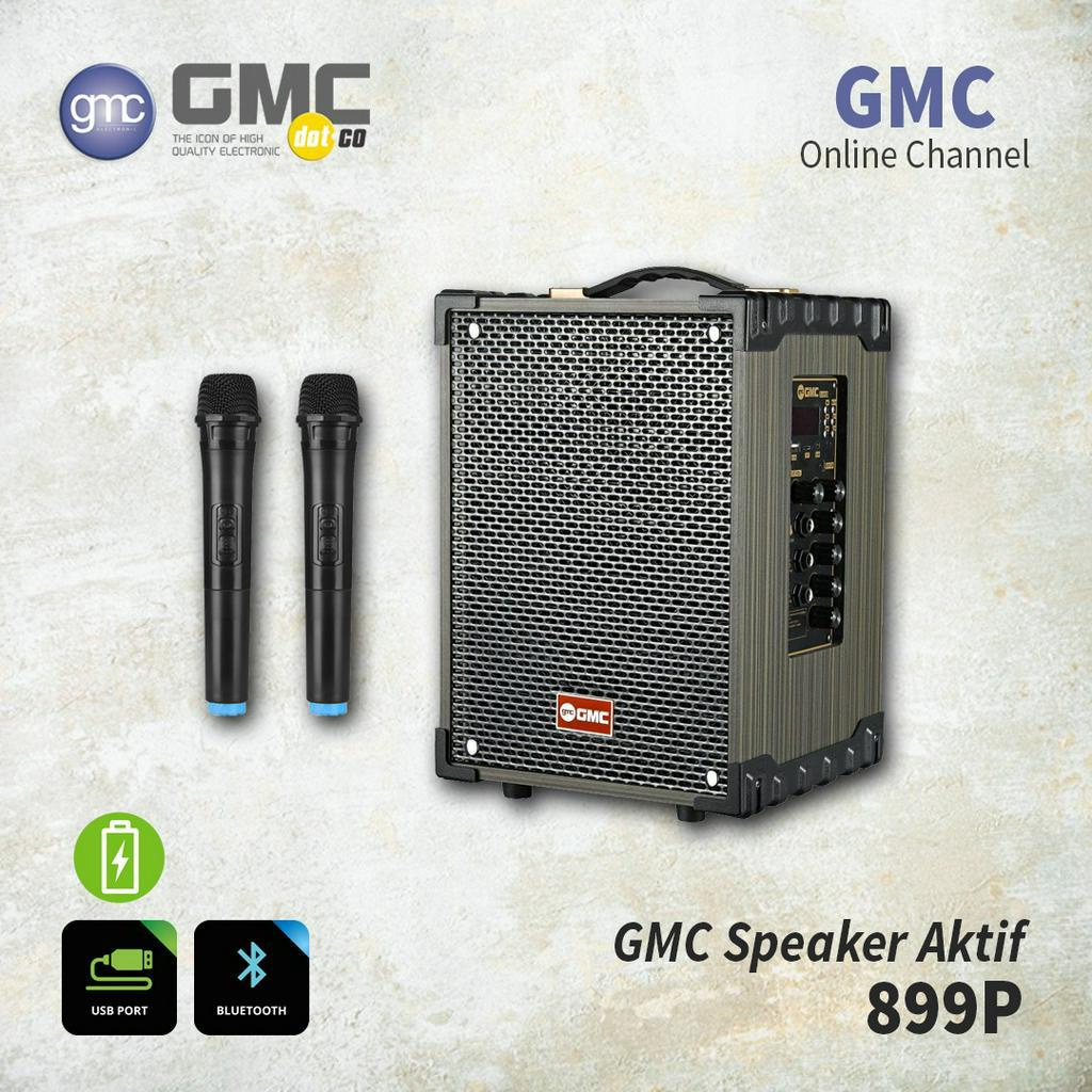Speaker GMC 899P Portable bluetooth free 2 mic wireless