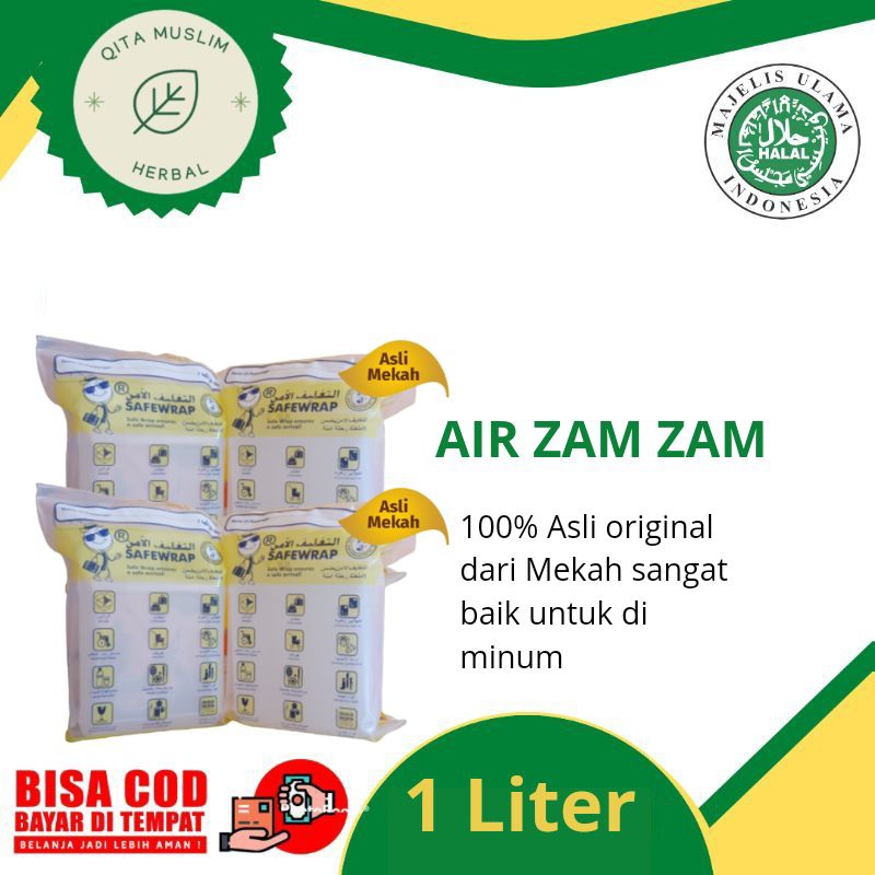 

AIR ZAM ZAM Asli original kemasan 1 liter Dari Mekah Air zam zam