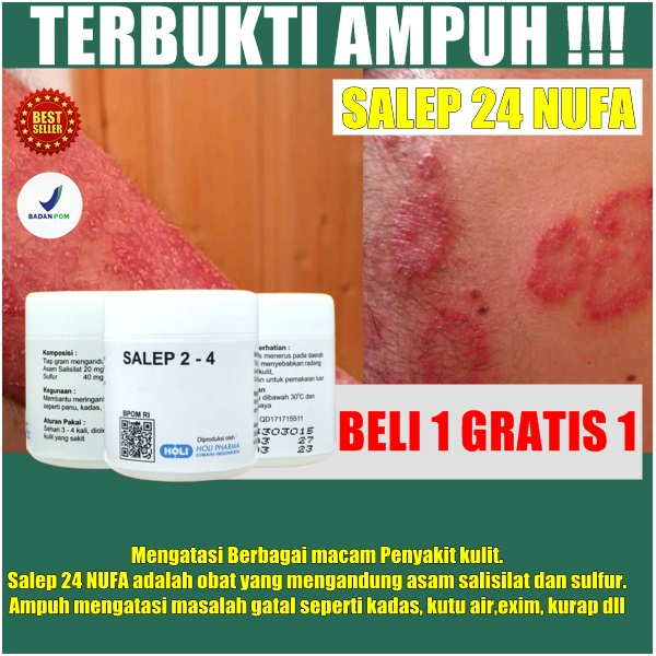 PROMO BELI 1 GRATIS 1 salep gatal jamur kurap salep 24 nufa biru kulit gatal jamur eksim kering asli