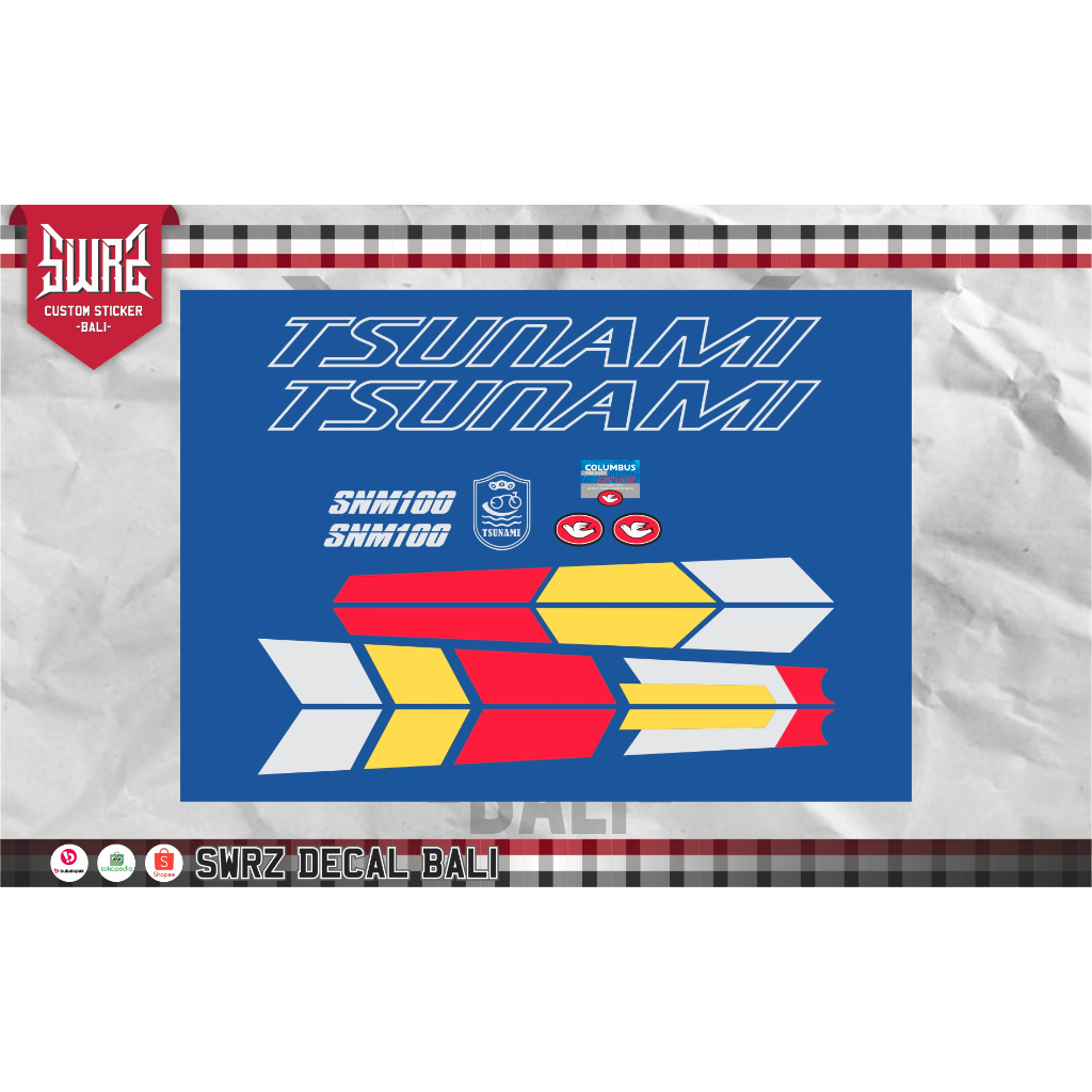 CUTTING STICKER SEPEDA TSUNAMI SNM 100 STIKER DECAL