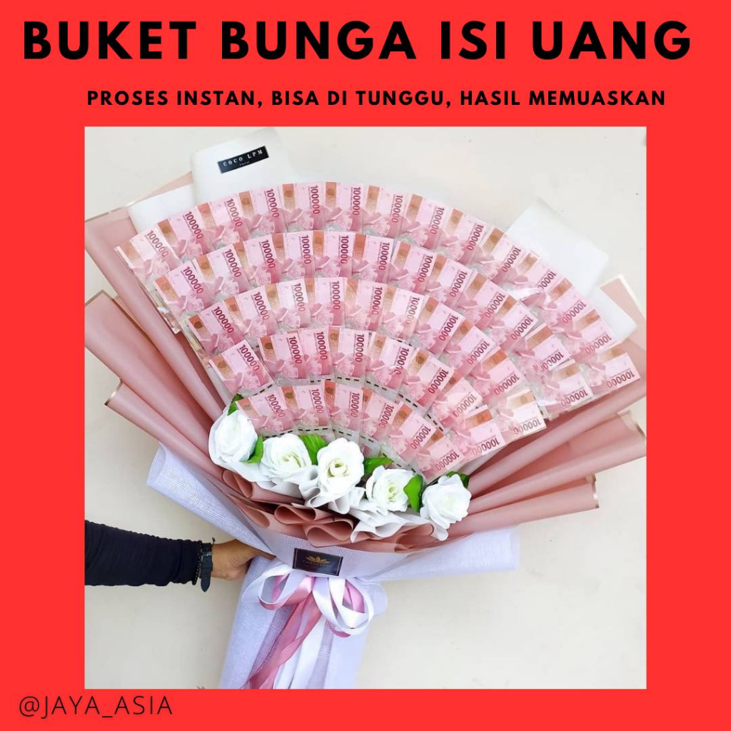 Buket Bunga/ Money Bouquet/ Bucket Uang/ Isi 1jt - 5jt/ Buket Lamaran/ Buket Wisuda