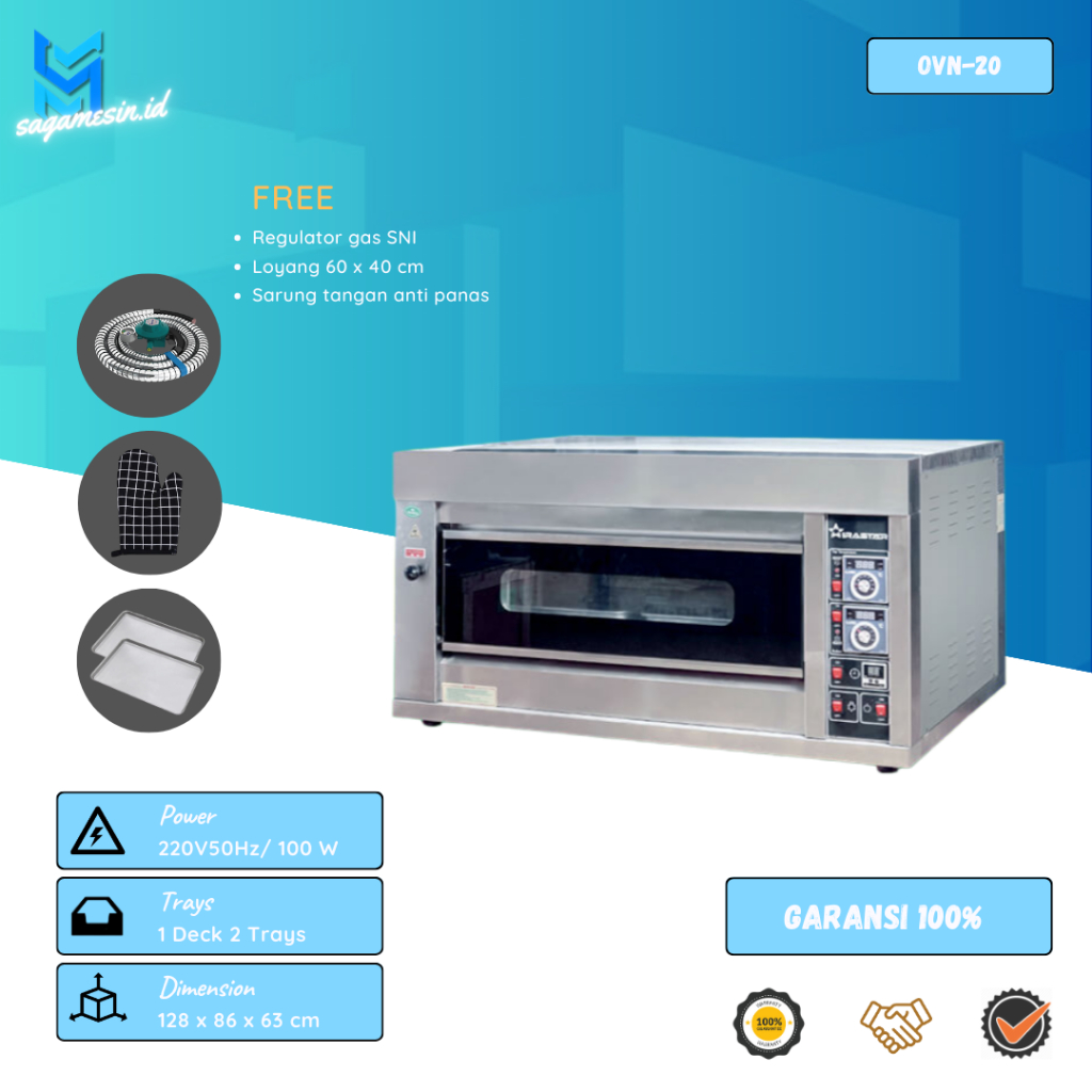 Oven Deck Wirastar OVN-20 | OVN-40 | OVN-60 | Gas Oven Deck | Oven 1 Deck 2 Tray | Oven 2 Deck 4 Tra