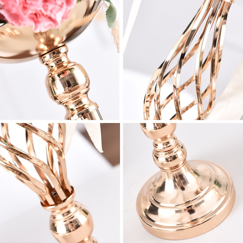 Twist Candle Holder Crystal Ornamen Alat Peraga Pernikahan Wayfarer Vas Logam Besi Akrilik Rumbai Pernikahan Wayfarer Besi Twist Candlestick Ornament Wedding Crystal Acrylic Vase