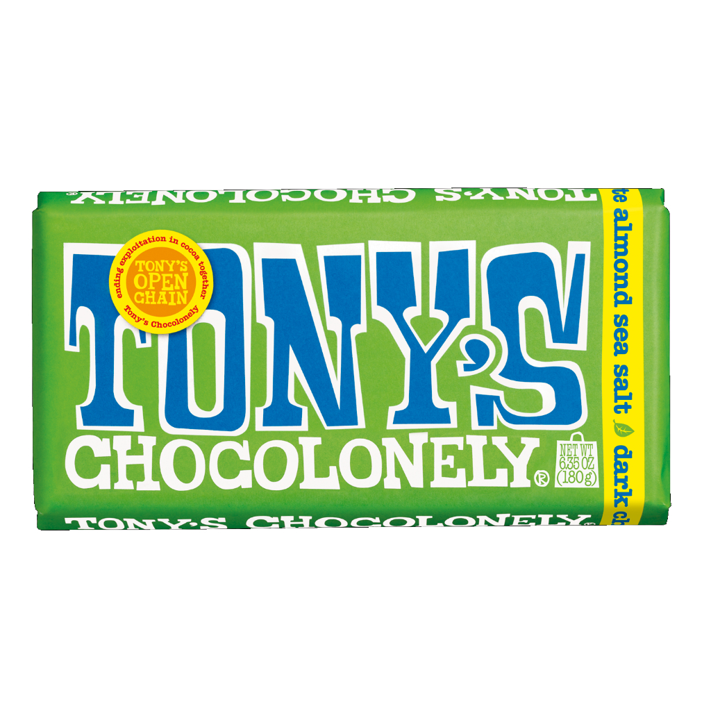 

Tony's Chocolonely Dark Chocolate with Almonds & Sea Salt 180 Gram