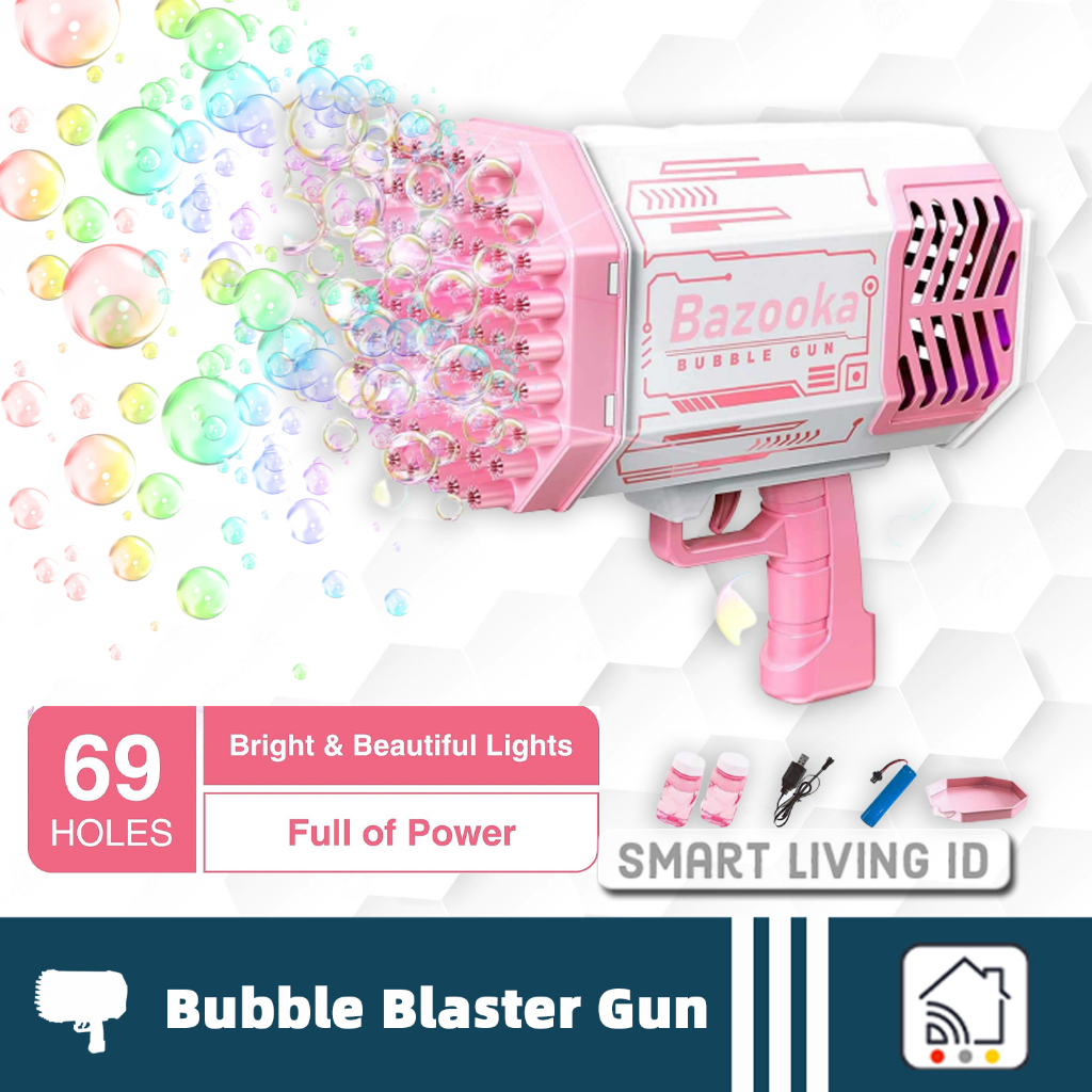 Bubble Blaster Machine Soap Gun Blower Alat Mainan Gelembung Balon Sabun 1200mAh