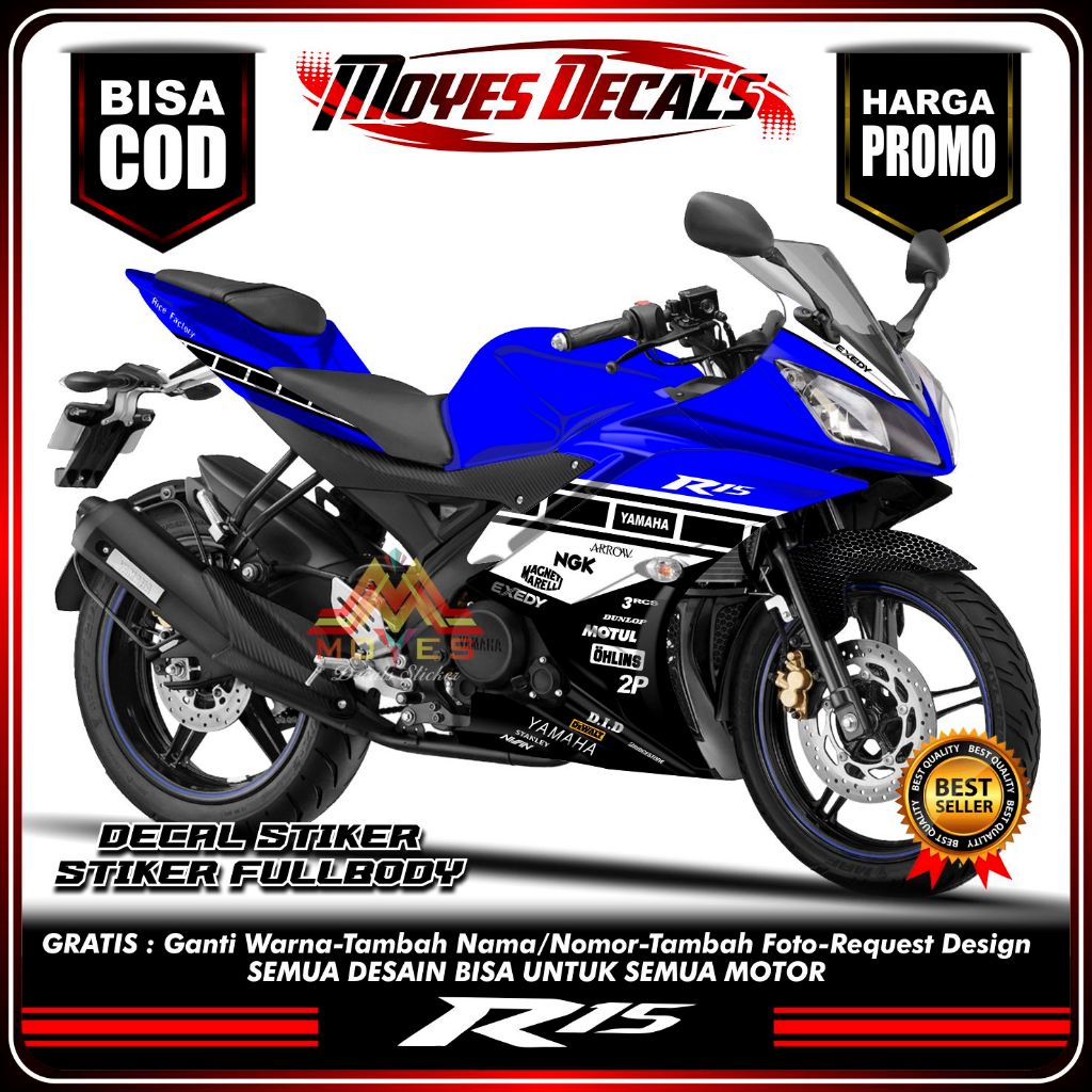 Decal STIKER YAMAHA R15 V2 Full Body Stiker R15 V2 Full Body Dekal R15 V2 RACING GP