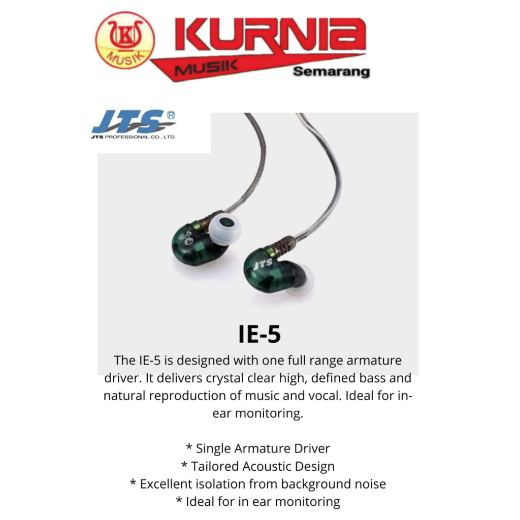JTS IE 5 - IE5 - Ear Monitor Headset