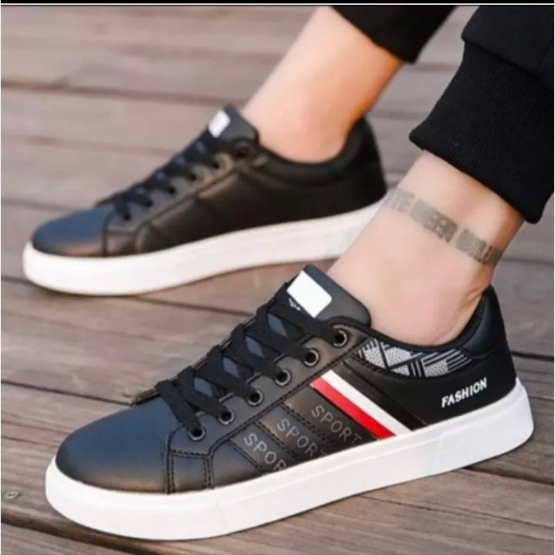 Sepatu Sneakers Unisex Pria Wanita SS-Senji Model Casual Motif Batik Hitam Putih 100% Original