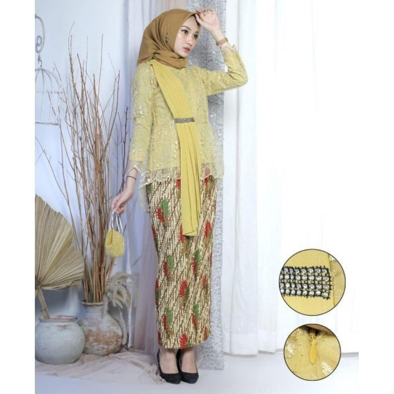 SET KEBAYA SELENDANG AUREL - KEBAYA MODERN - KEBAYA WISUDA - KEBAYA PESTA - SET KEBAYA MODERN - KEBA