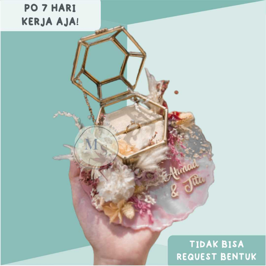 RING BOX RESIN CUSTOM NAMA TGL KOTAK MAHAR KOTAK CINCIN KOTAK PERHIASAN BISA CUSTOM NAMA TANGGAL RES