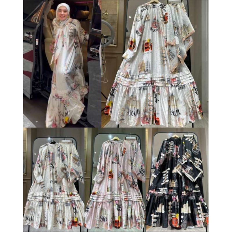 Dress Eropa Set Hijab Shellasaukia
