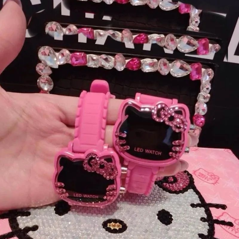 jam tangan anak hello kitty Led IMPORT anak - dewasa