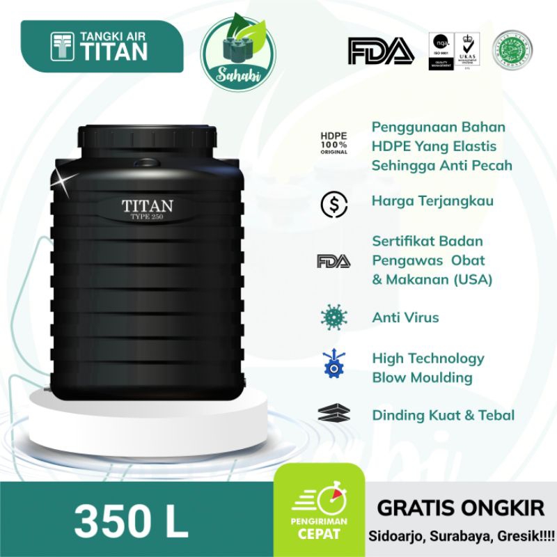 Tandon Air / Toren Air / Tangki Air Titan Blow 350 Liter