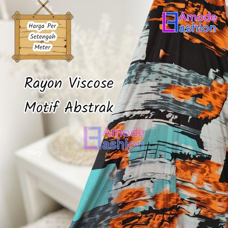 Kain Rayon Viscose Motif Abstrak