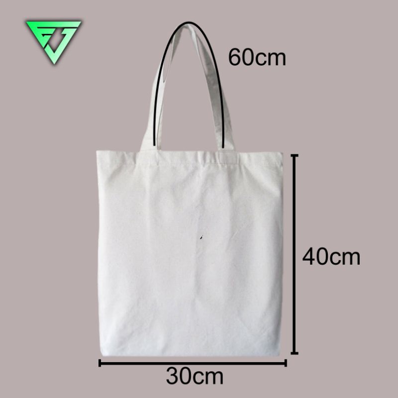 Totebag blacu polos Resleting | tas souvenir lukis prakarya |ukuran [30*40]