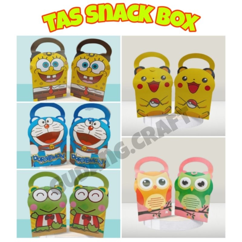 

TAS ULANGTAHUN(isi 10pcs) Snack Box karakter / Tas Ultah Snack Karakter