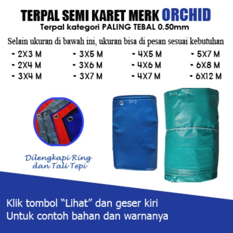 Terpal Orchid semi karet terpal tenda terpal kolam ikan