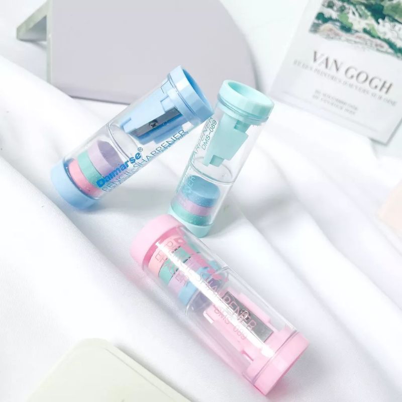 

Rautan Pensil Tabung Dengan Penghapus Serutan Peraut Pensil