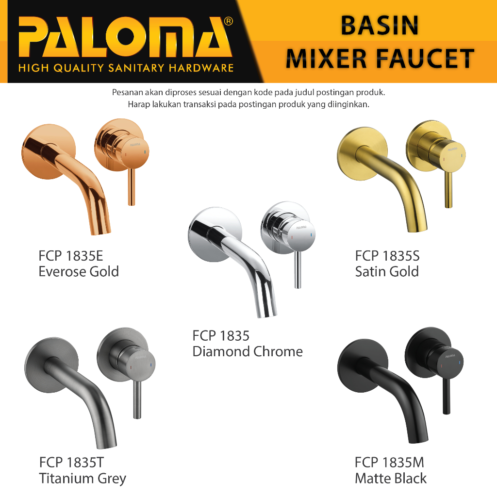 PALOMA Keran Wastafel Tanam Concealed Kran Air Panas Dingin