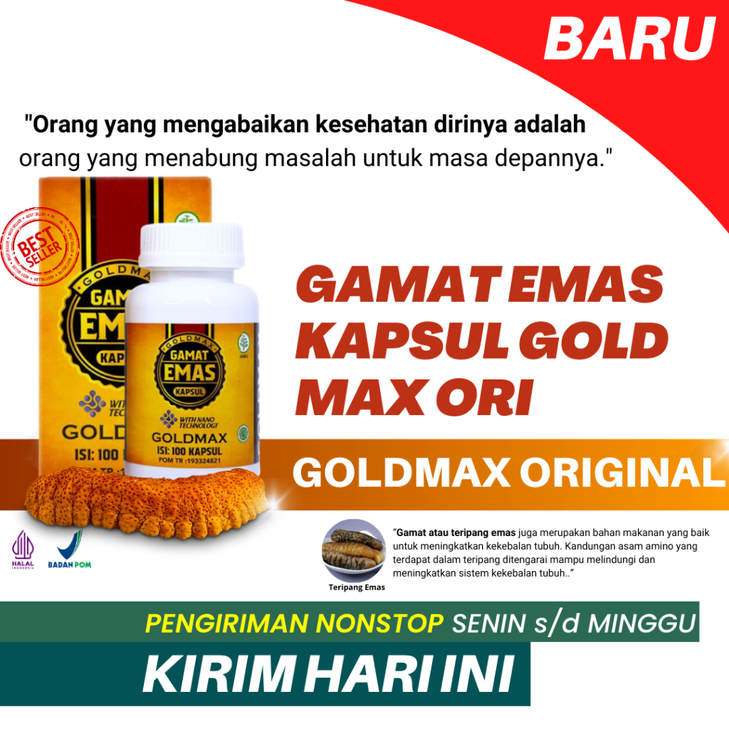 Gamat Emas Sea Cucumber Kapsul_Goldmax ORIGINAL BPOM_Kapsul Gamat Emas HALAL & BERGARANSI