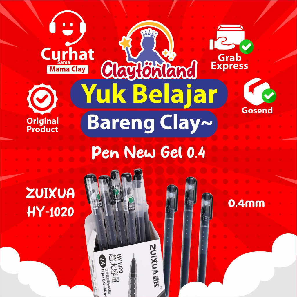 

Ballpoint Pulpen Gel Pen New Gel 0.4 ZUIXUA-HITAM 12pcs Pulpen 1 Pack Ballpoin Gel Bolpoin Bulpen