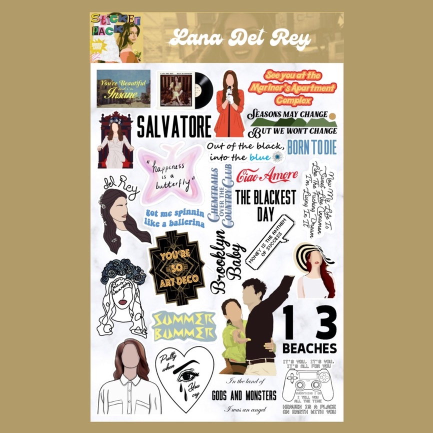 

LANA DEL REY Sticker Sheet