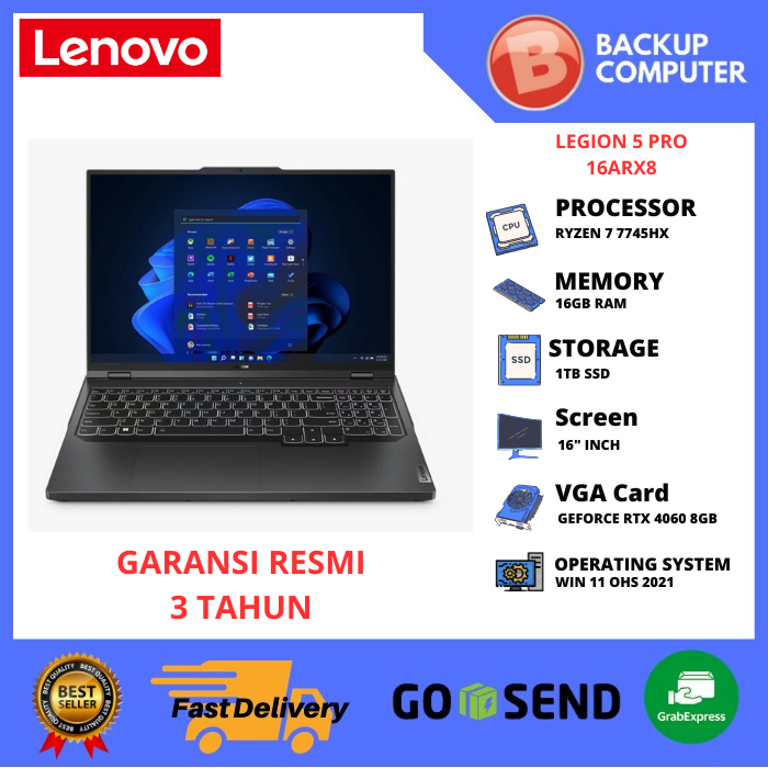 LAPTOP LENOVO LEGION PRO 5 16ARX8 82WM0079ID Ryzen 7 7745HX
