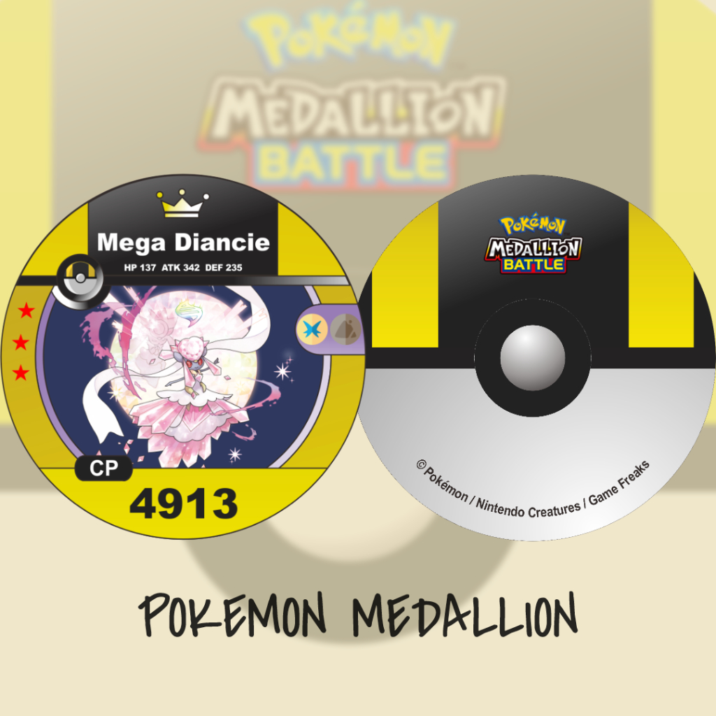 Kartu Pokemon Medallion Kustom Mega Diancie