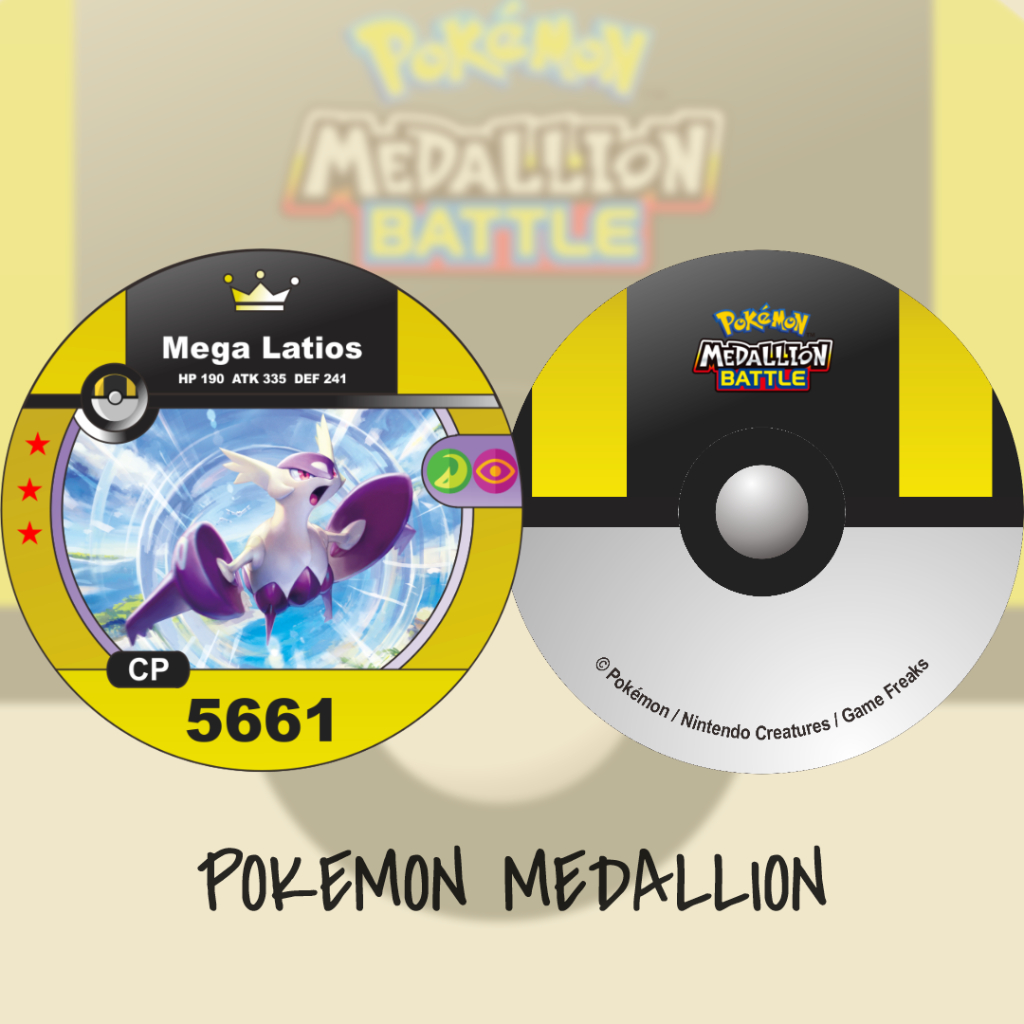 Kartu Pokemon Medallion Kustom Mega Latios