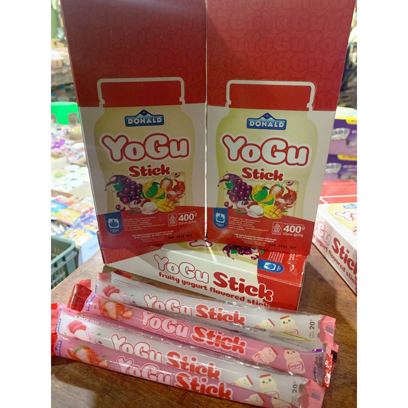 

DONALD YOGU STICK JELI AGAR RASA YOUGURT DAN BUAH 1 KOTAK ISI 20PCS @20gr