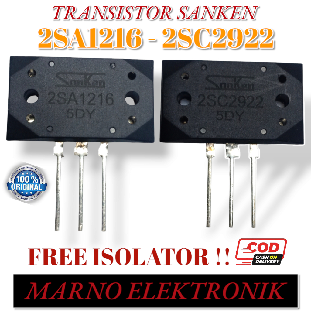 TR TRANSISTOR SANKEN 5DY 2SC2922 2SA1216 2 SC 2922 SA 1216 (BIASA)