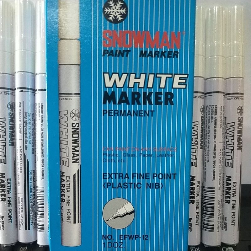 SPIDOL SNOWMAN PAINT MARKER  EXTRA FINE  WHITE NO .(efwp-12)