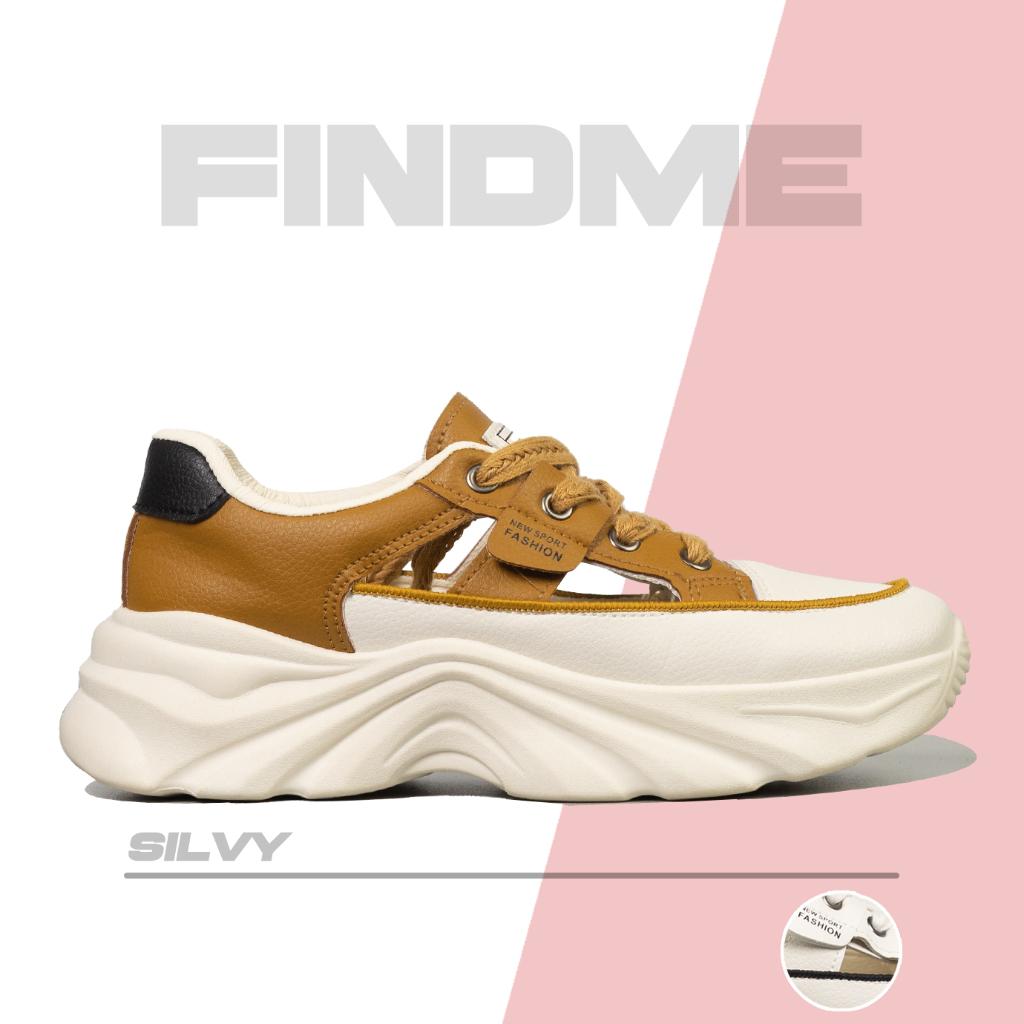 FINDME 36-40 SILVY SEPATU SNEAKERS WANITA CANTIK HIGHSOLE CASUAL BREATHABLE BAHAN PU IMPORT