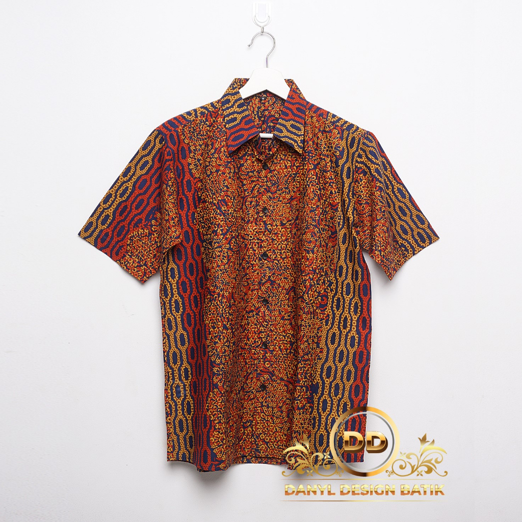 Batik Cap Pria Lengan Pendek (Slim Fit)
