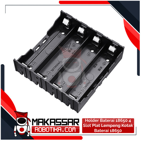 Holder Baterai 18650 4 Slot Plat Lempeng Kotak Baterai 18650