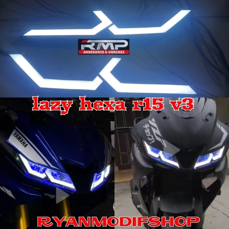 lampu alis hexa frame r15 v3 lazyy hexagon r15 v3 vva
