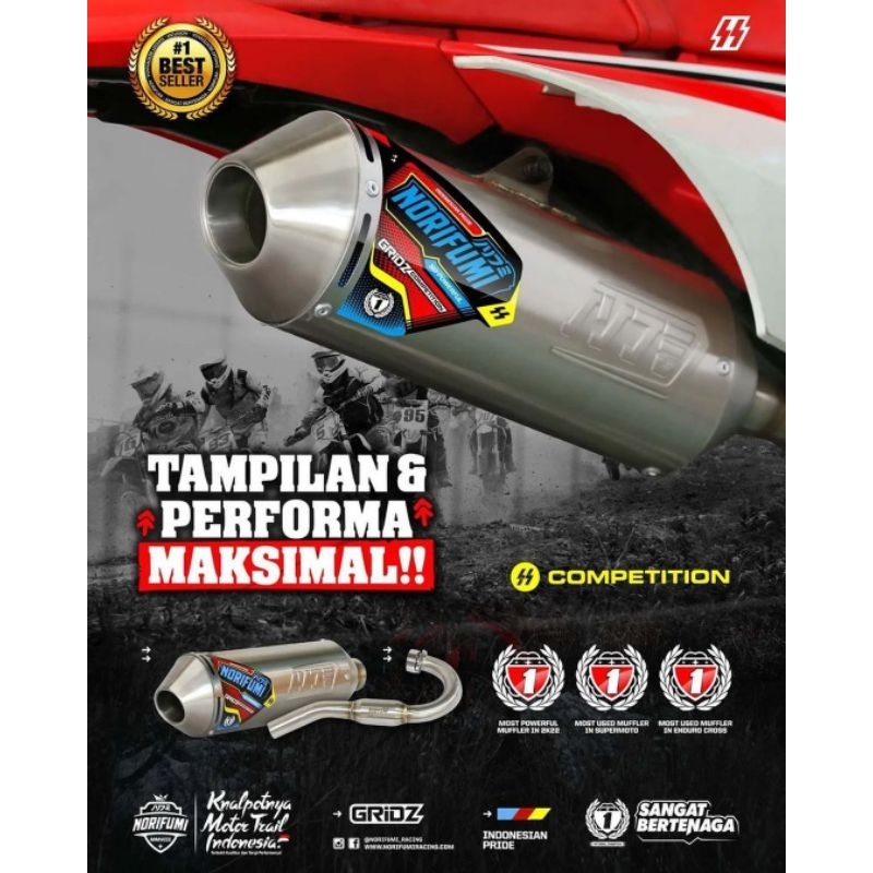 knalpot racing NORIFUMI GRIDZ kompetisi untuk crf KLX WR DTRACKER