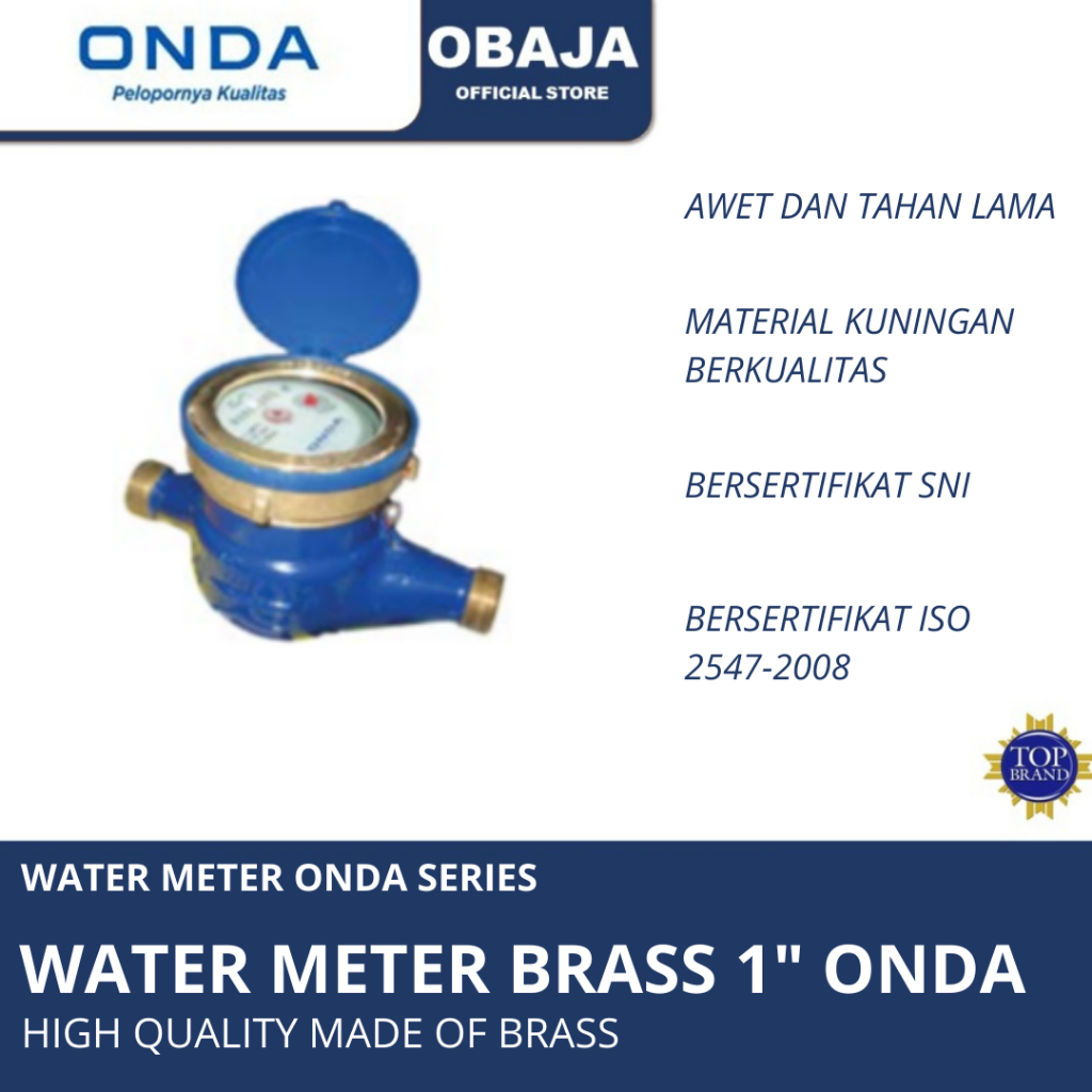 Onda WATER METER BRASS 1" Onda / WATER METER KUNINGAN Onda