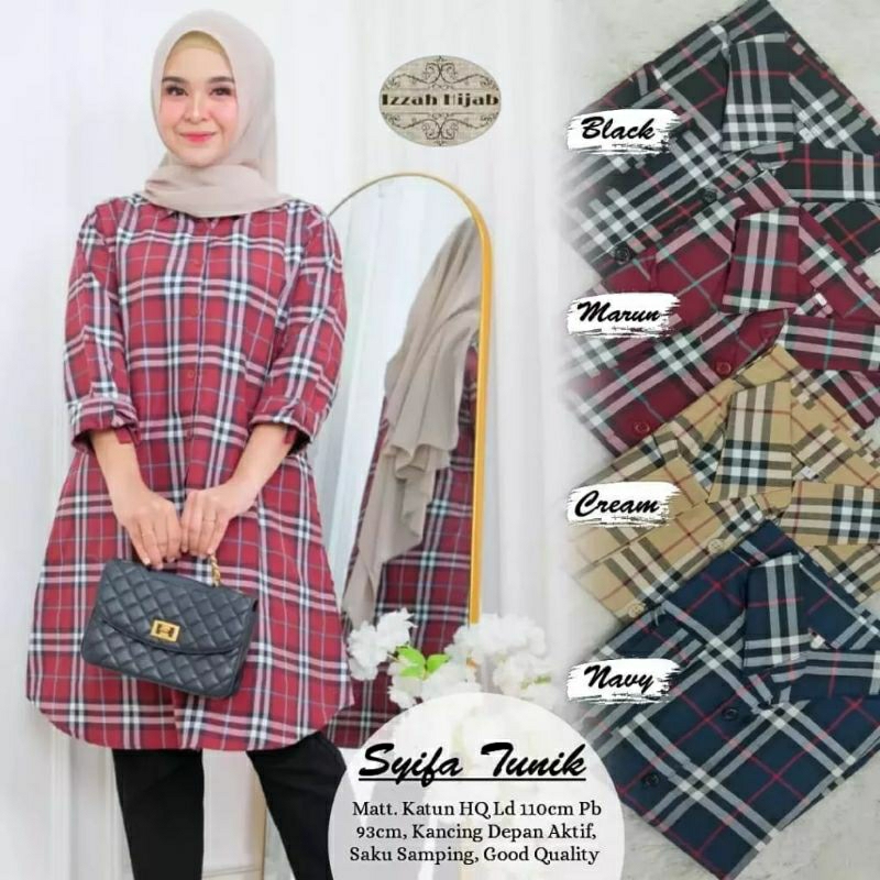 JMY - SYIFA TUNIK Atasan Katun Kancing Aktif Atasan Babyterry Import Premium Bordir Asli Create More