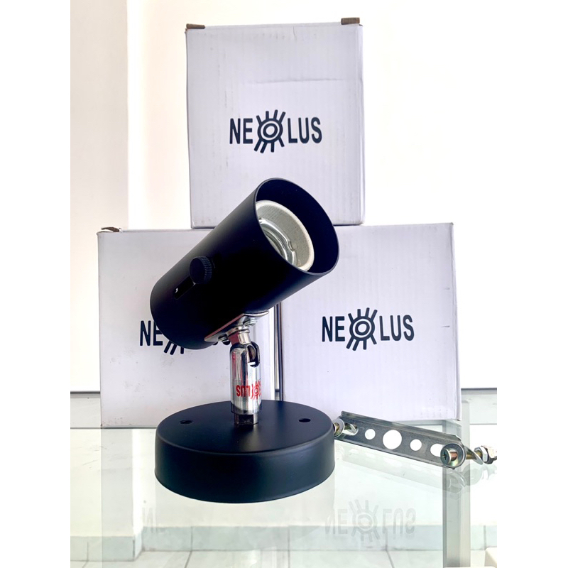 fitting lampu sorot/kap lampu sorot spotlight neolus hitam