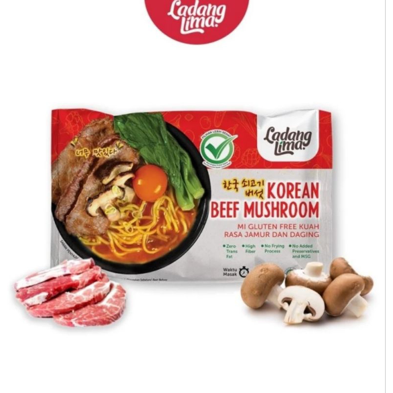 

LADANG LIMA KOREAN BEEF MUSHROOM / MIE SEHAT GLUTEN FREE 94 GRAM