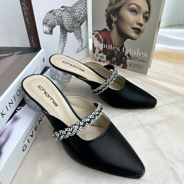 Sandal Heels Wanita Hak Kaca Sandal  Wedding Hak 3 cm