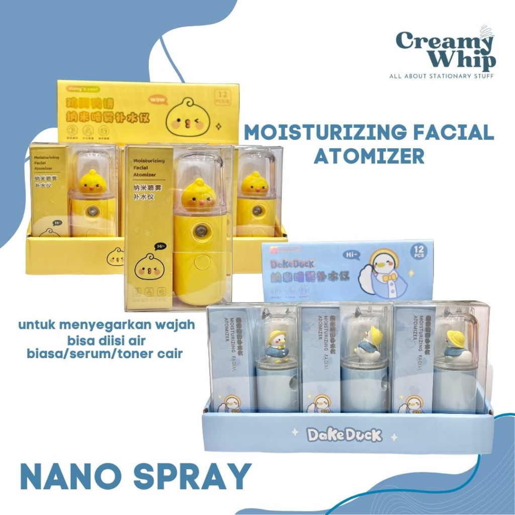 Cute Duck Facial Mist Spray - Moisturizing Facial Atomizer Nano Spray Pelembab Wajah Lucu Kekinian